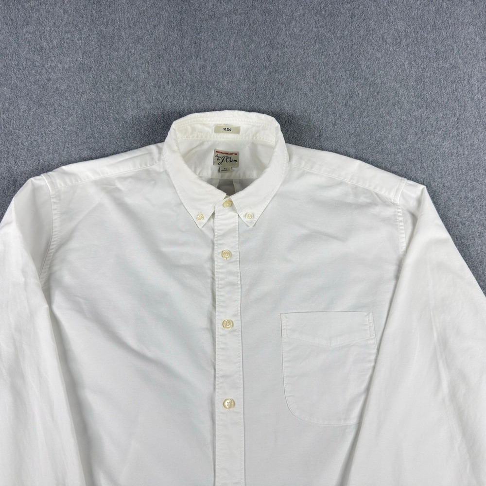 J Crew Shirt Mens XL White Slim Fit Button Down Long Sleeve